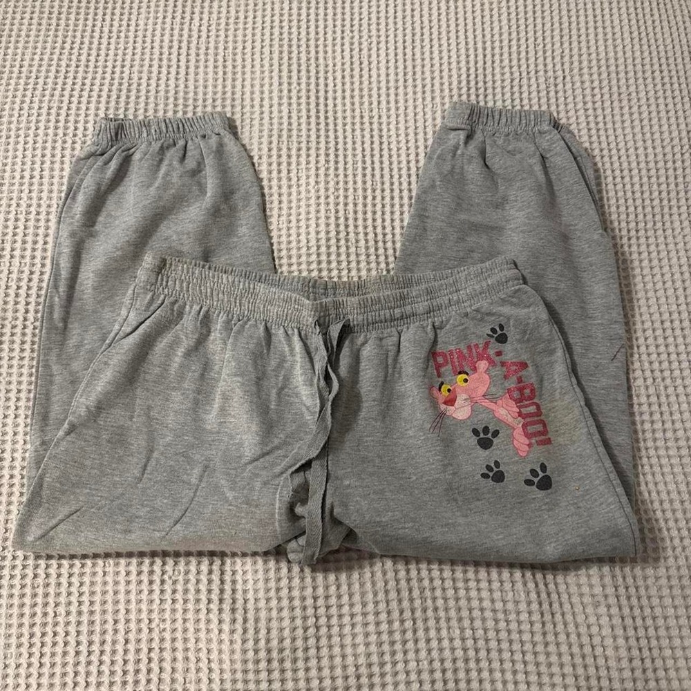 Y2K Gray pink panther sweats capri length